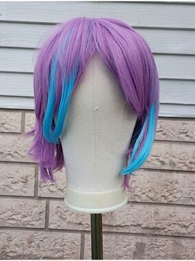 Purple and Teal Short Synthetic Wig